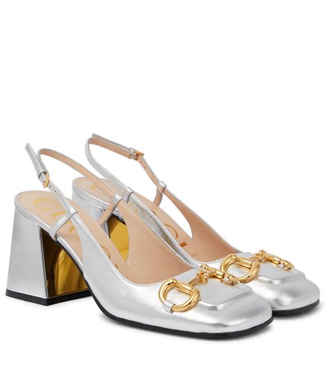 gucci leather slingback pumps|Gucci Horsebit Leather Slingback Pumps .